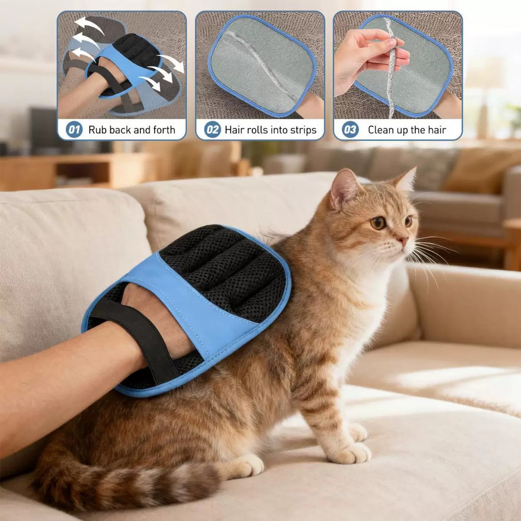 Magic Electrostatic Pet Hair Removal Glove (2-Pack）